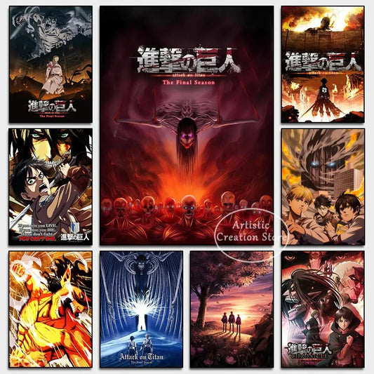 Attack Titan Canvas Poster – Attack on Titan Anime Wall Art