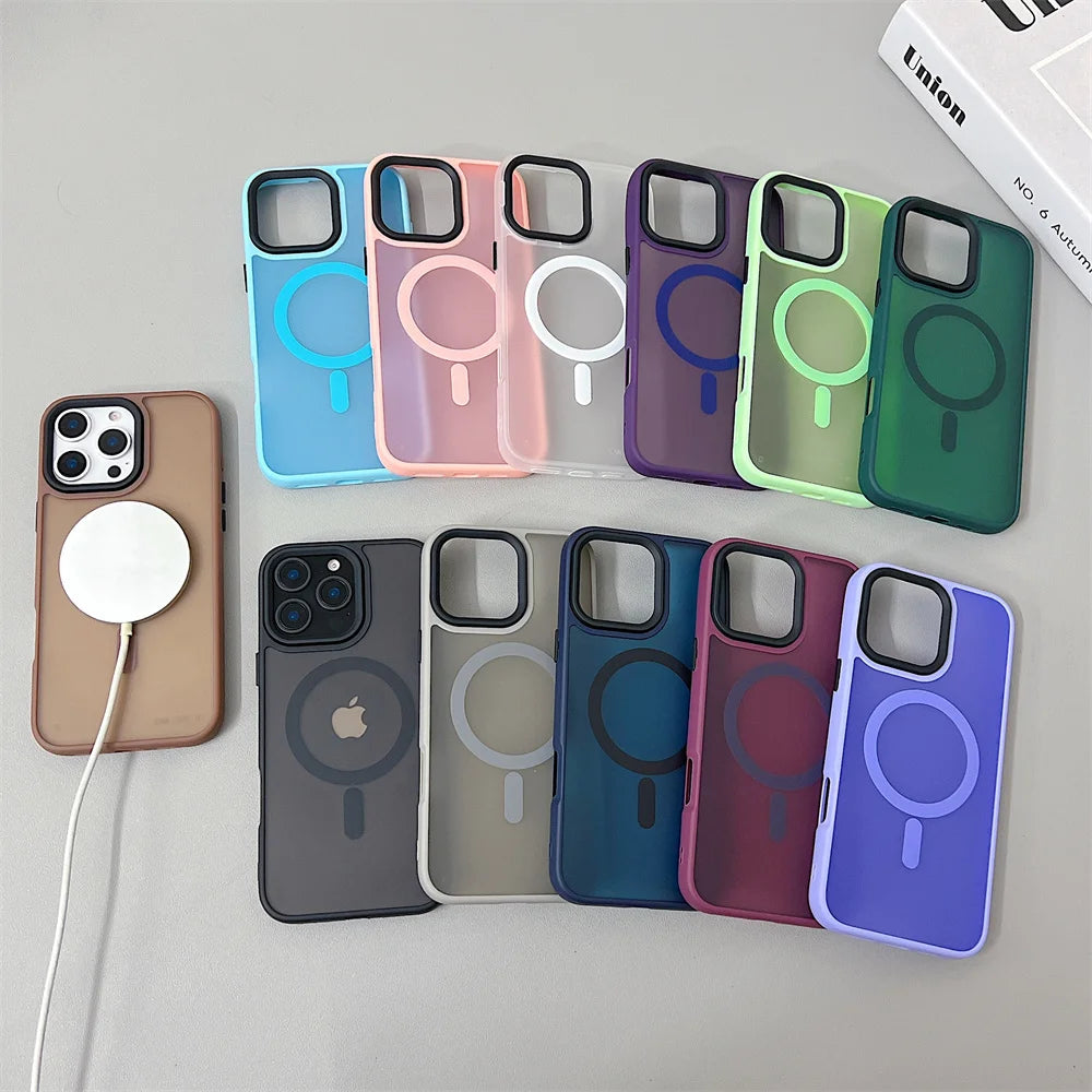 MagSafe iPhone Case – Magnetic Wireless Charging Shockproof Matte Cover