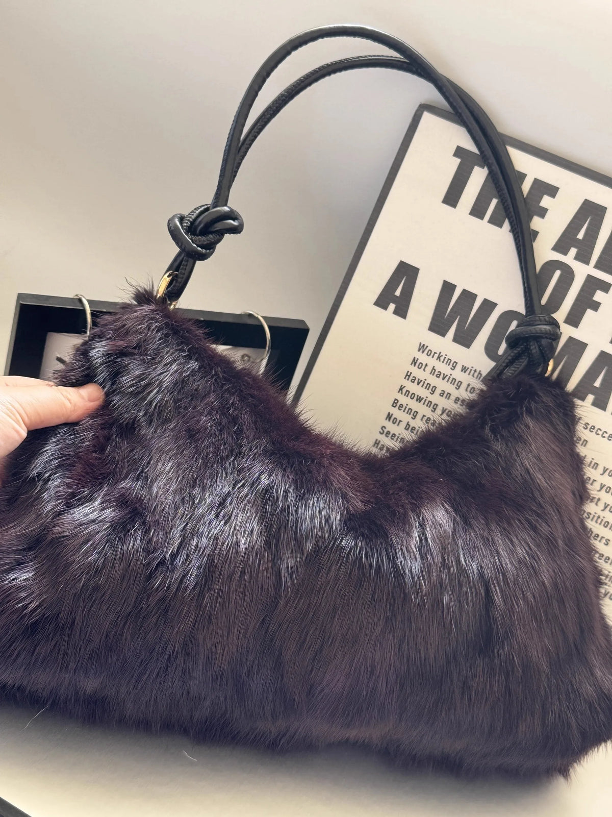 Mink Fur Shoulder Bag – Luxury Women's Crossbody Handbag