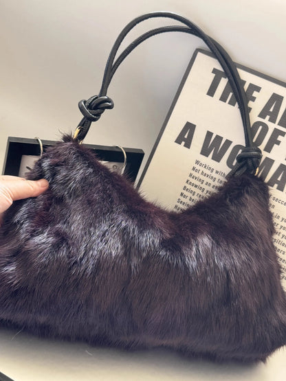 Mink Fur Shoulder Bag – Luxury Women's Crossbody Handbag