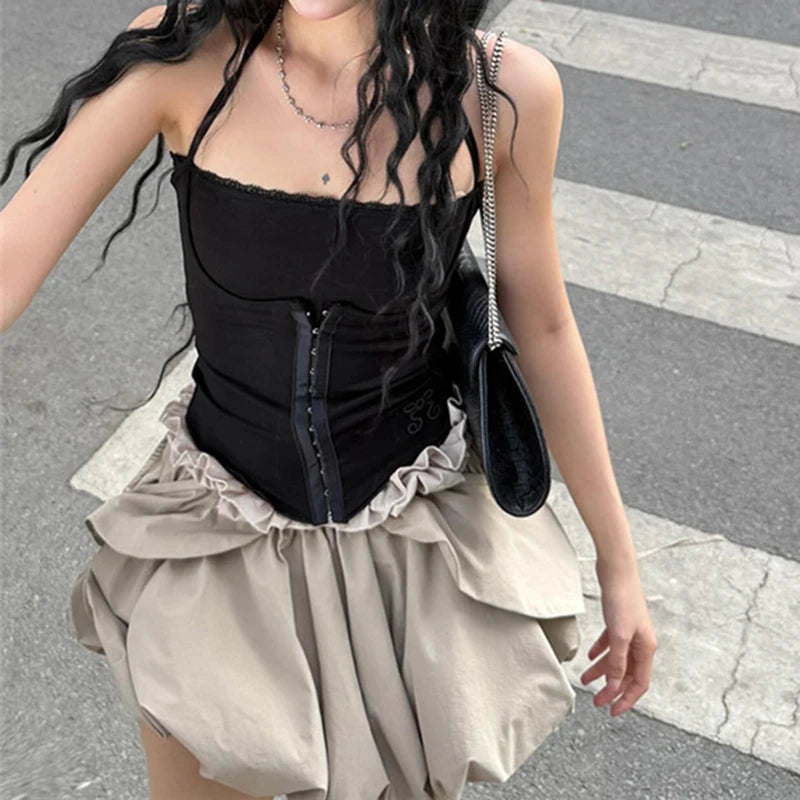 Halter Neck Crop Top Women's Sleeveless Slim Fit Vest