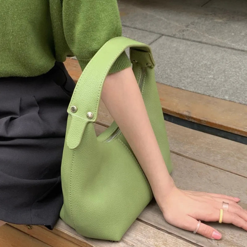 Women Vintage Underarm Bag PU Leather Soft Hobo Shoulder Bags