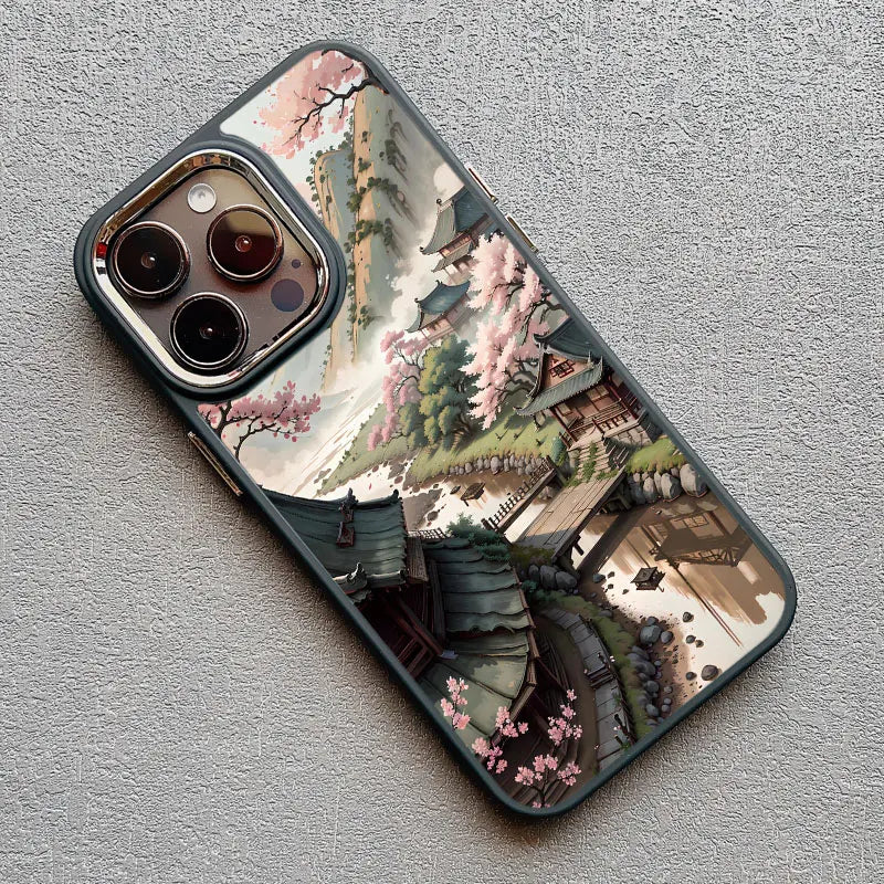 Mountain Peak Lake Vintage Silicone Phone Case