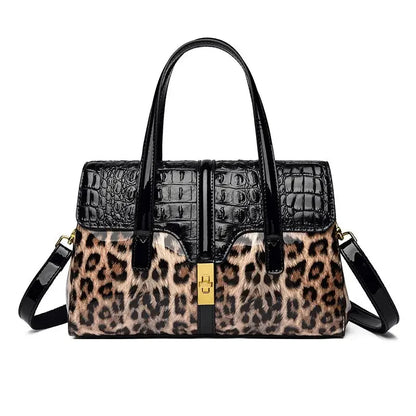 Leopard Patent Leather Luxury Handbag for Women