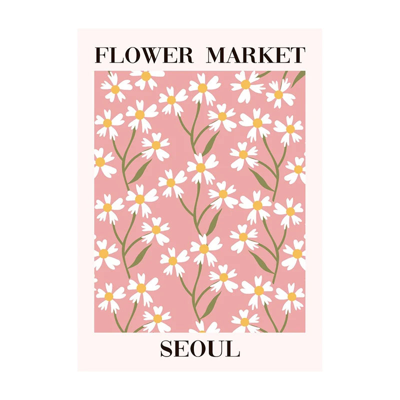 Flower Market Tuscany Poster – Floral Wall Art Print Unframed