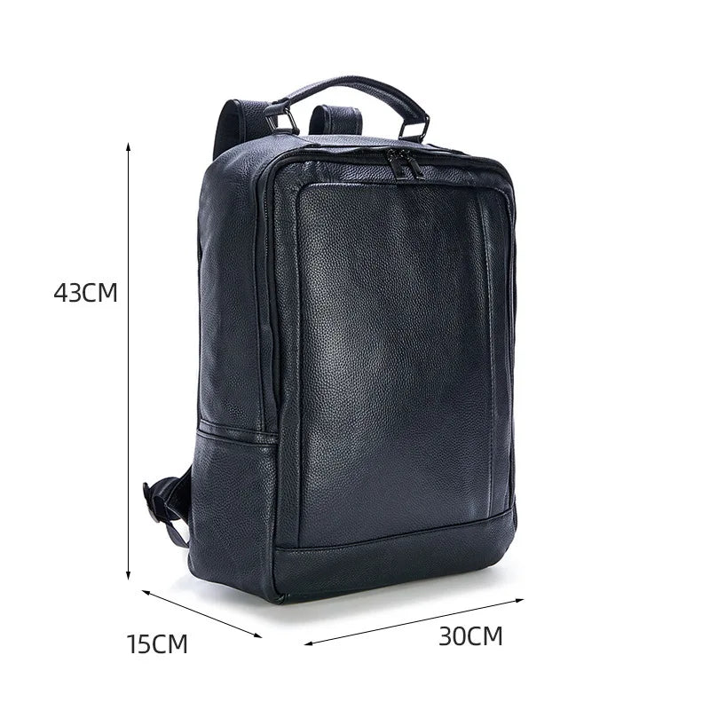 Genuine Leather Men's Backpack – Luxury Business Laptop Bag