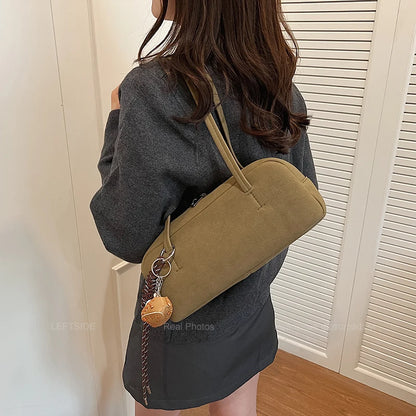 Leftside Women S Small Faux Suede Armpit Bag Winter Retro Underarm Shoulder Luxury Designer Handbags