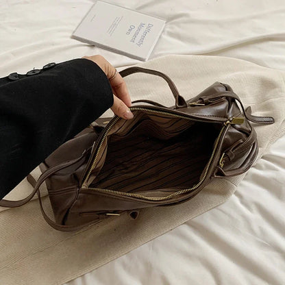 Buckle Decoration Fashion PU Shoulder Bag