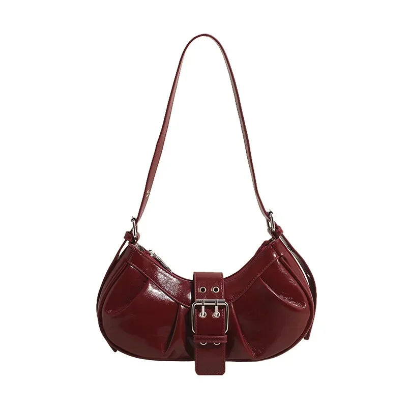 Retro Burgundy Underarm Shoulder Bags