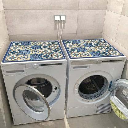 Washing Machine Cover Mat – Boho Moroccan Tile Absorbent Pad