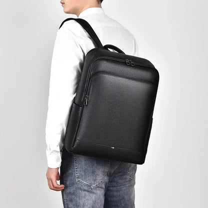 Genuine Leather Men's Backpack – 15.6 Inch Laptop Bag