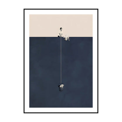 Surrealist Diver Wine Glass Wall Art Poster – Unframed Print