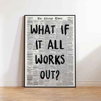 Vintage Newspaper Quote Wall Art Print – Psychedelic Typography Poster