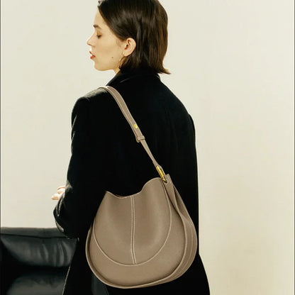 Genuine Leather Hobo Shoulder Bag – Women's Luxury Tote