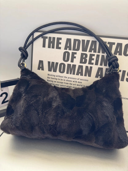 Mink Fur Shoulder Bag – Luxury Women's Crossbody Handbag