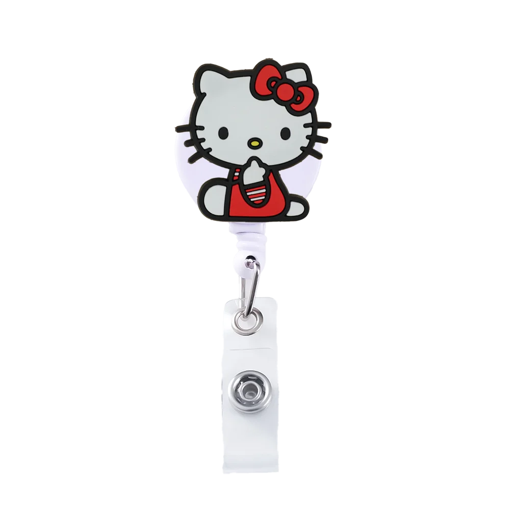 Sanrio Cat Retractable Badge Reel Keychain