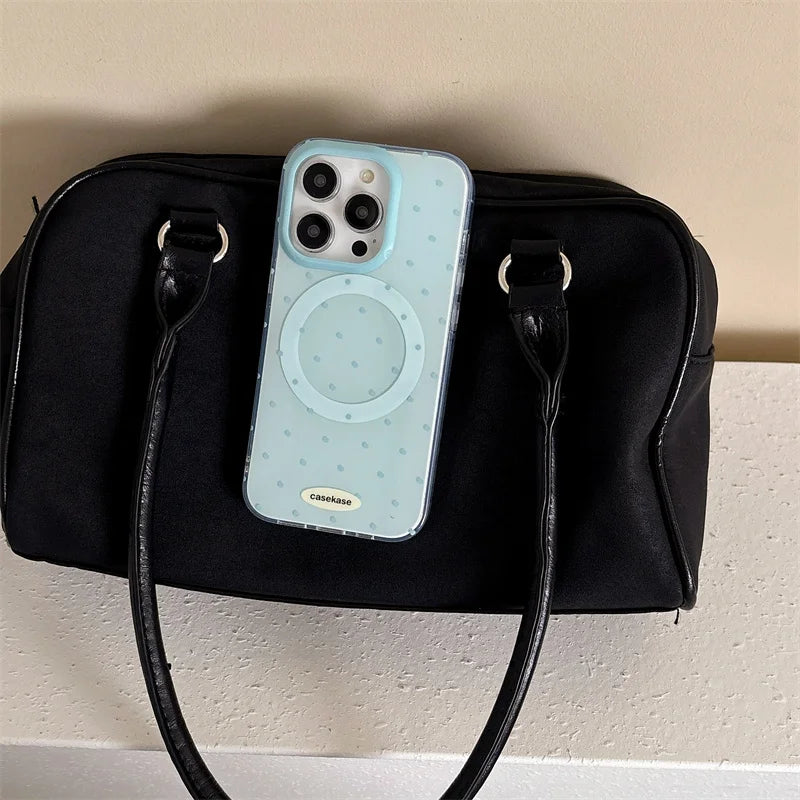 Polka Dot MagSafe iPhone Case – Clear Candy Color Cover