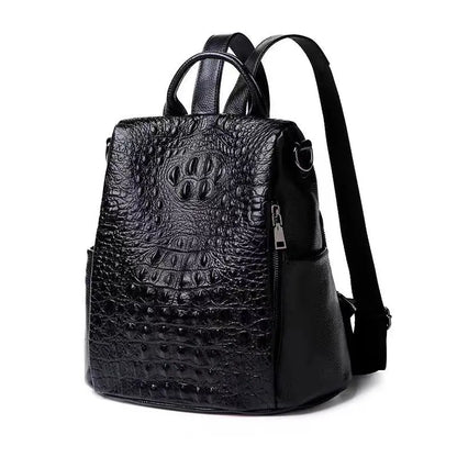 Genuine Leather Alligator Backpack for Women