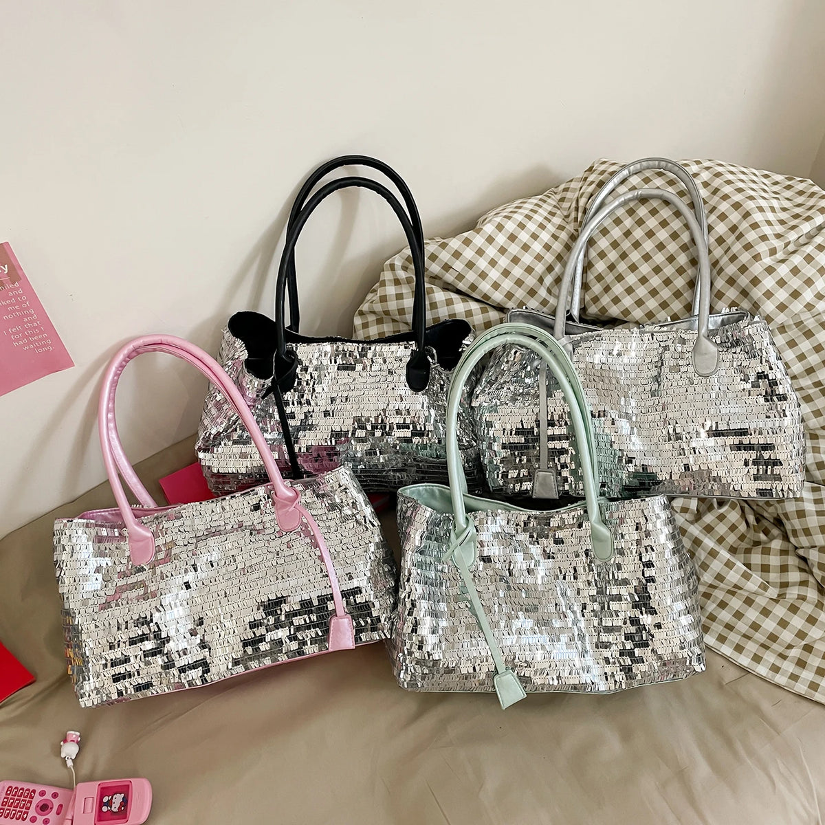 Sequin Shoulder Bag – Women's Bling Evening Party Handbag