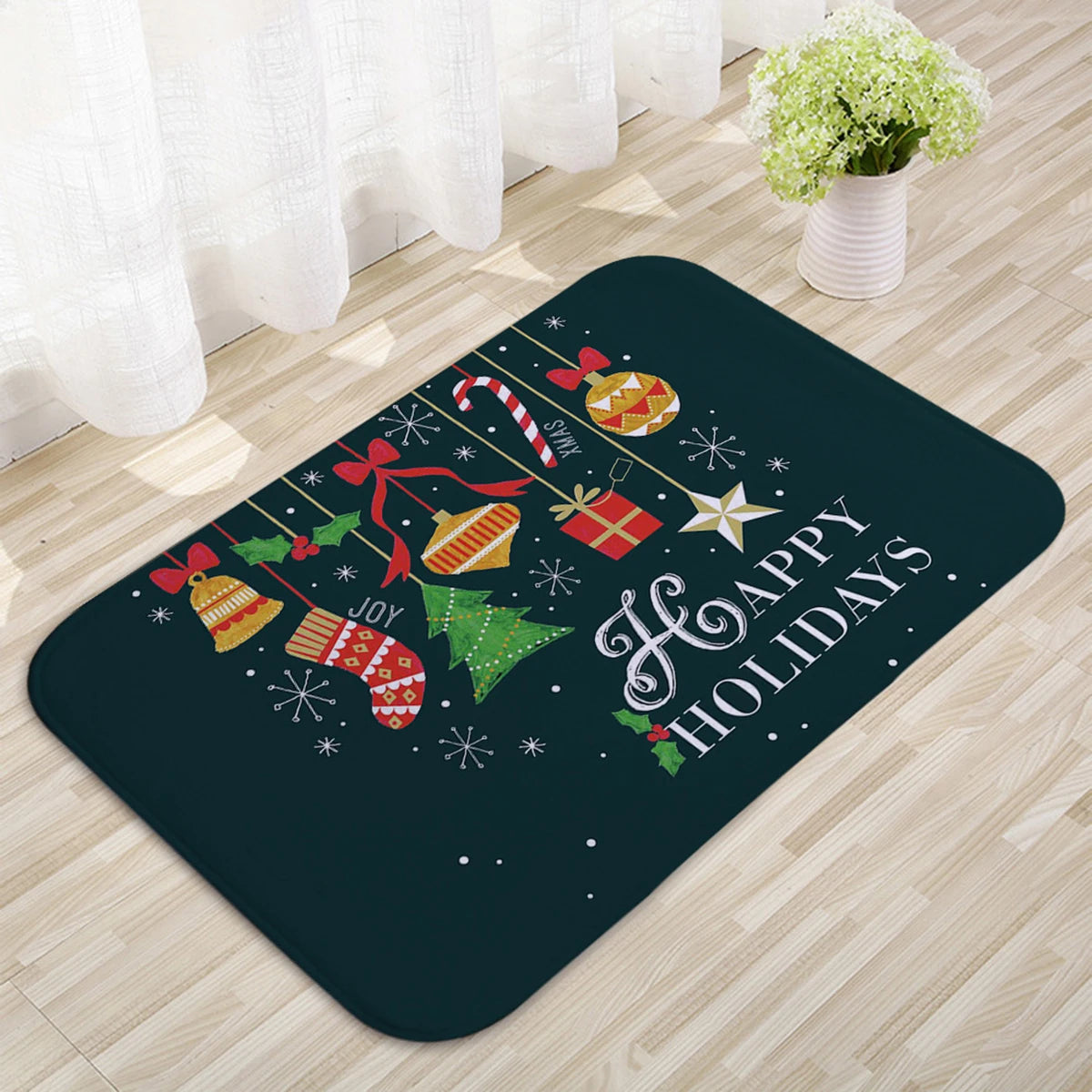 Santa Claus Christmas Doormat – Flannel Welcome Mat for Home