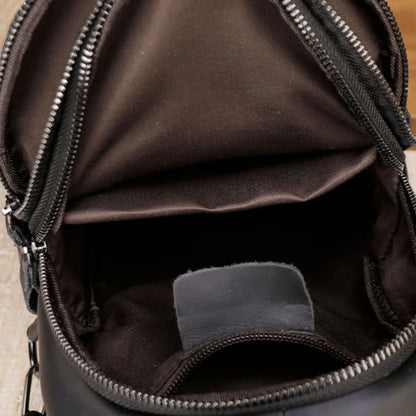 Men's Genuine Leather Sling Chest Bag – Python Skin Crossbody Pack