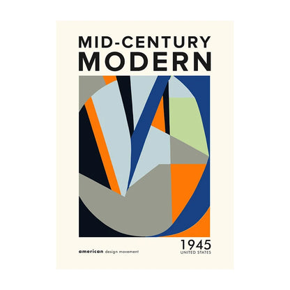 Mid-Century Modern Wall Art Poster – Retro Abstract Geometric Print