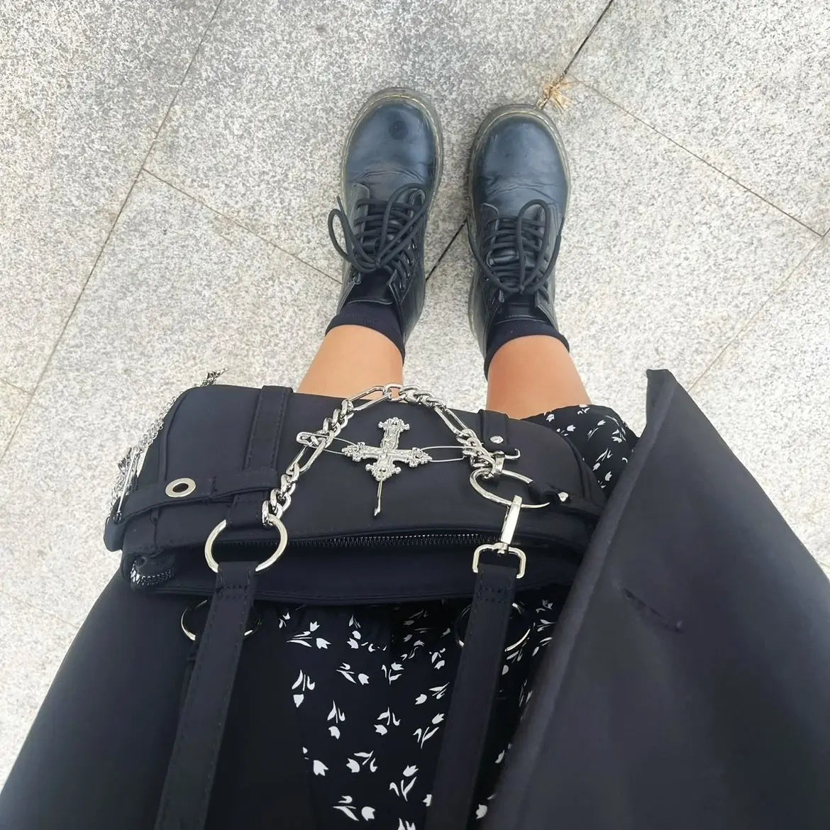 Gothic Cross Y2k Bag Women Vintage Grunge Punk Chain Casual