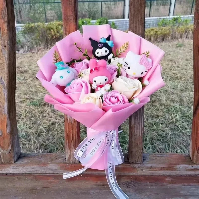 Hello Kitty Plush Bouquet Rose Flower Gift