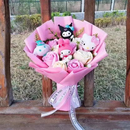 Hello Kitty Plush Bouquet Rose Flower Gift