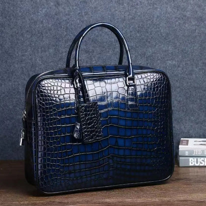 Men's Alligator Pattern Leather Briefcase – Laptop Business Bag