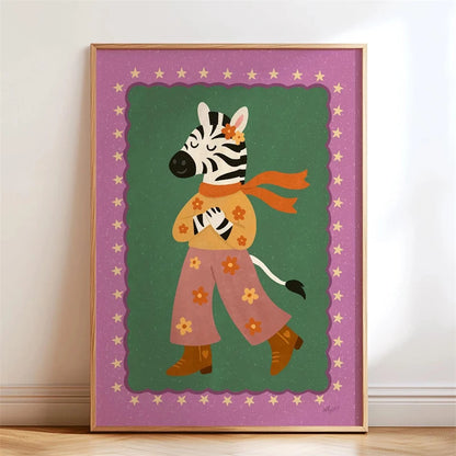 Boho Cat Bicycle Wall Art Poster – Kids Nursery Print