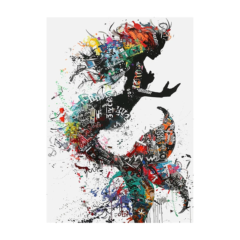 Graffiti Lion Art Poster – Colorful Abstract Canvas Wall Print