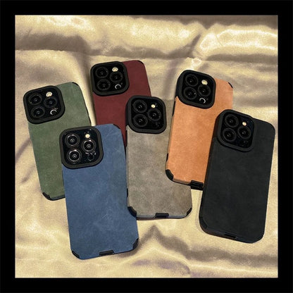 Luxury Matte Leather Silicone iPhone Case – iPhone 11 to 15 Series