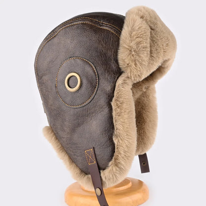 Skull Bomber Hat – Faux Fur Trapper Hat with Earflaps
