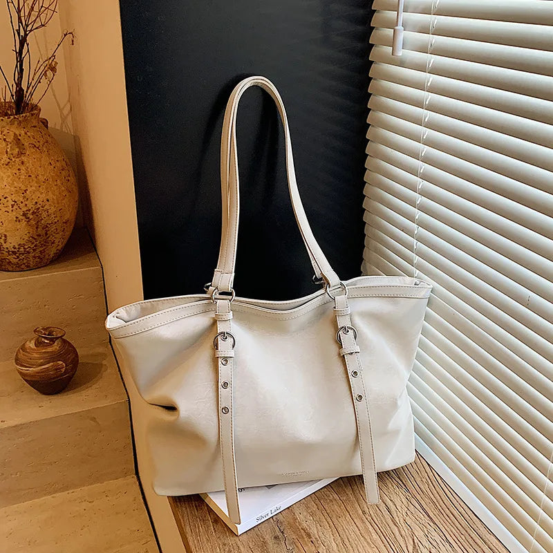 Korean Large Capacity Tote Bag Women Suede