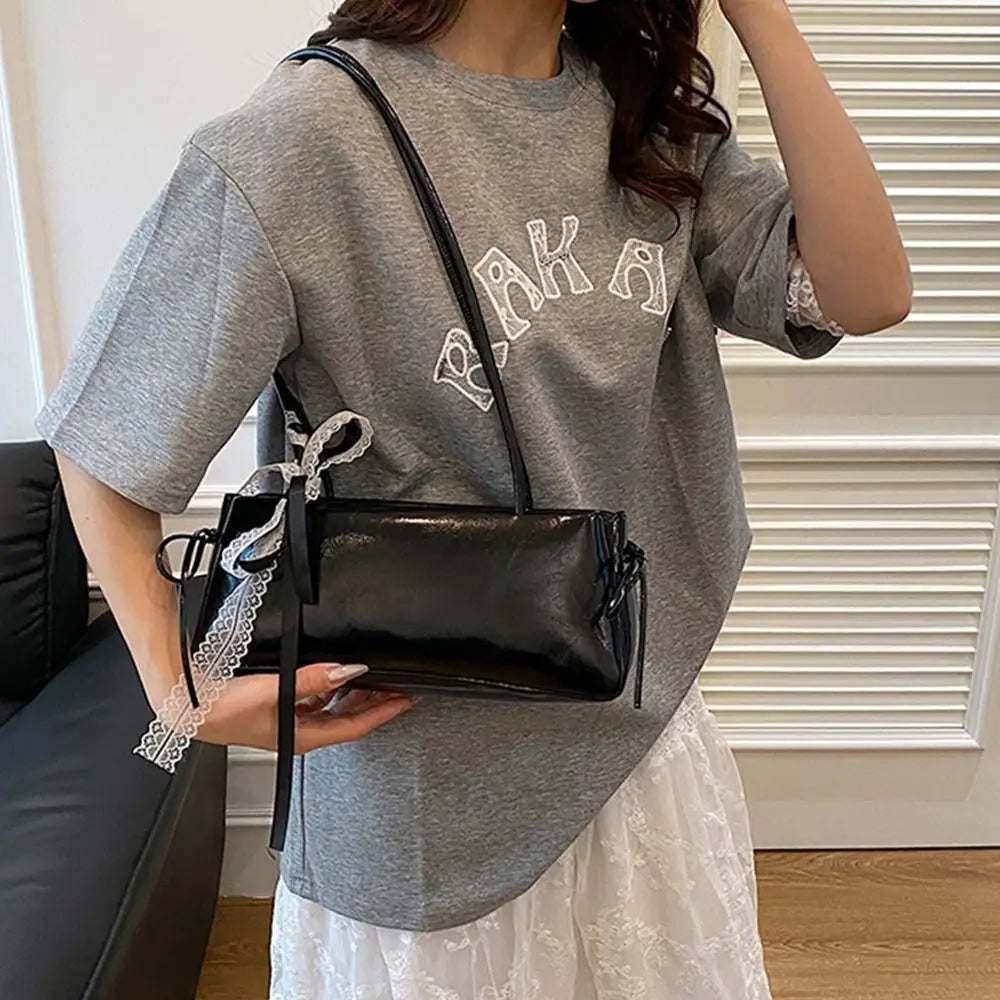 Trendy Multicolor Shoulder Bag Bowknot PU Leather