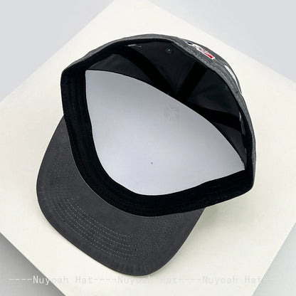 Gothic Angel Halo Embroidered Snapback Cap – Korean Street Style Hat