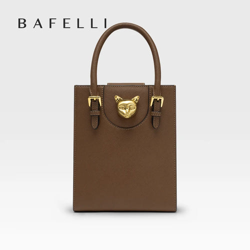 Mini Tote Crossbody Handbag – Cat Gold Hardware Saffiano Leather
