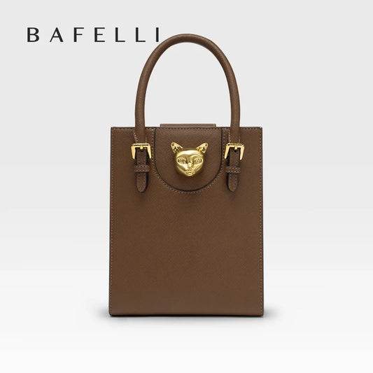 Mini Tote Crossbody Handbag – Cat Gold Hardware Saffiano Leather