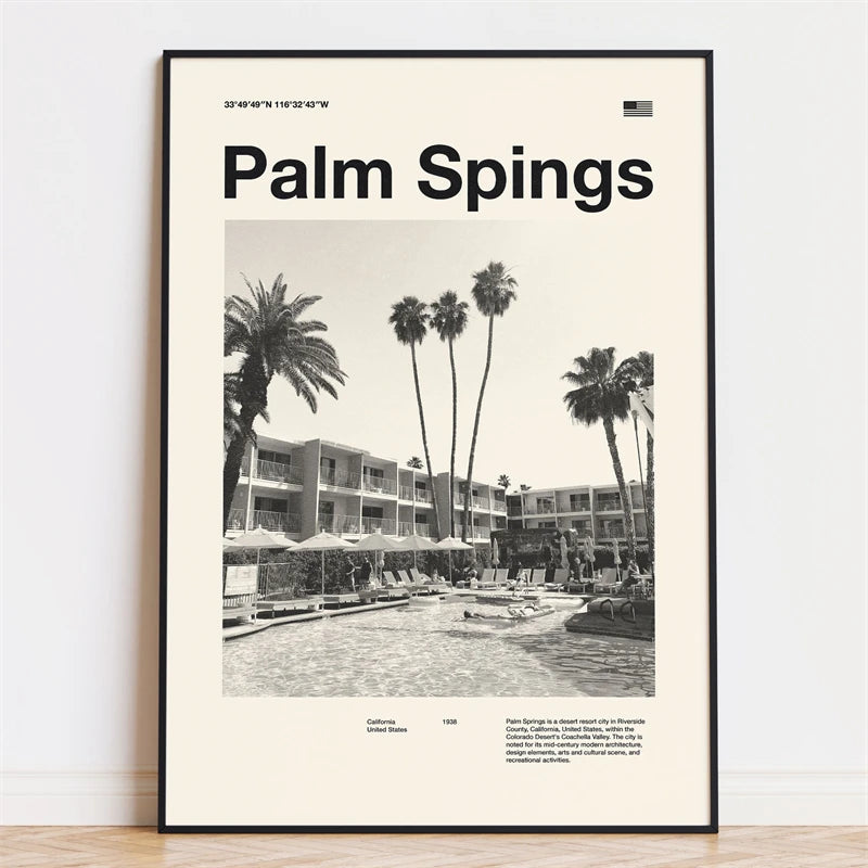 Retro City Poster – Mid-Century Modern Wall Art Print