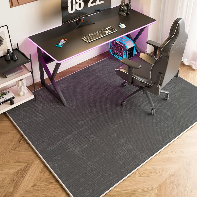 Gaming Chair Mat – Minimalist Grey Rug, Stain Resistant Floor Carpet