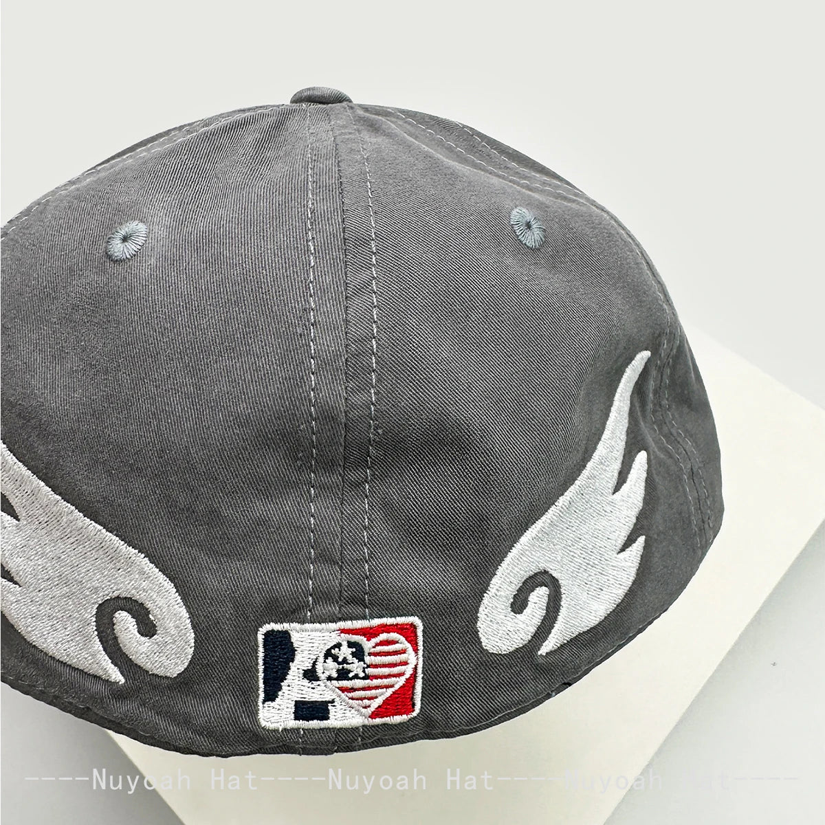 Gothic Angel Halo Embroidered Snapback Cap – Korean Street Style Hat