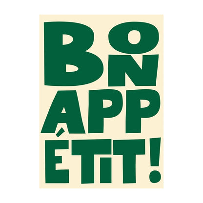 Kitchen Wall Art Poster – Bon Appétit Minimalist Typography Print