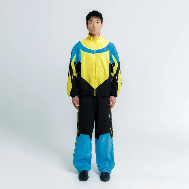 Y2K Color Block Tracksuit Set – Unisex Retro 90s Streetwear