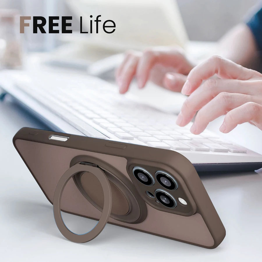 Magnetic Ring iPhone Case with Kickstand – iPhone 11 to 17 & Air