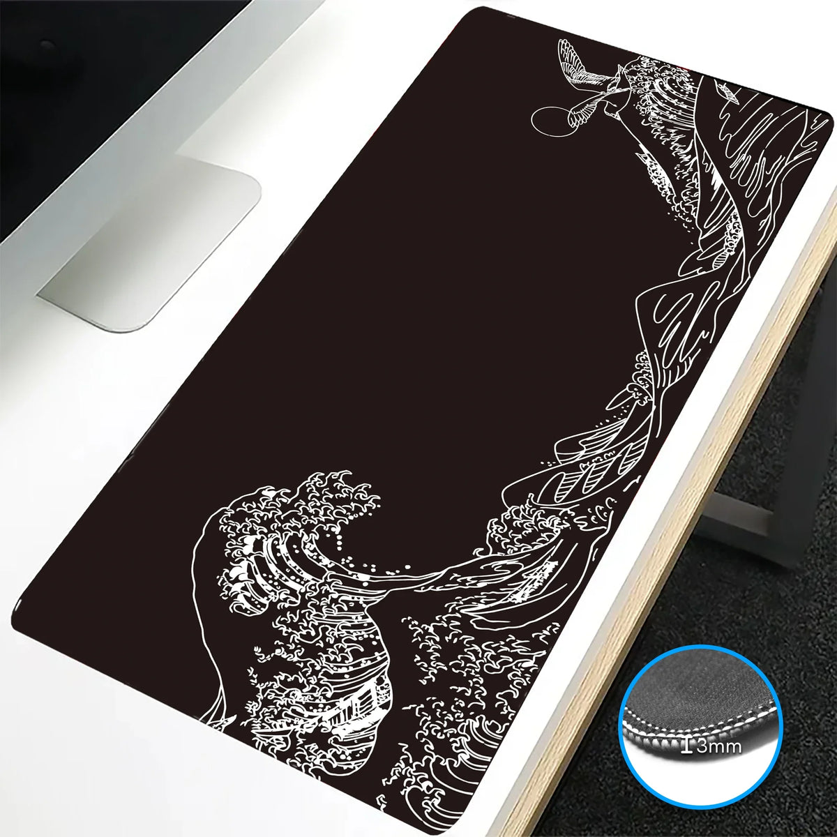 Large Mouse Pad Abstract Marble Fluid Art Design – Non-Slip Gaming Desk Mat