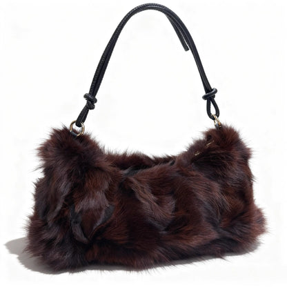 Fluffy Fur Shoulder Bag for Women – Luxury Handbag & Purse