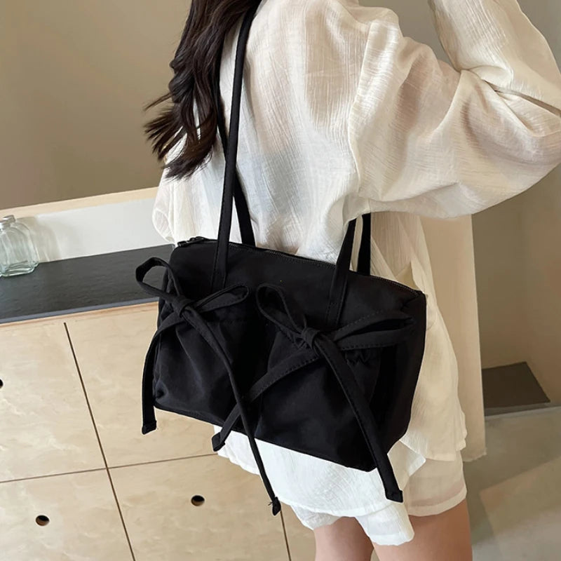 New Korean Bow Nylon Shoulder Bag