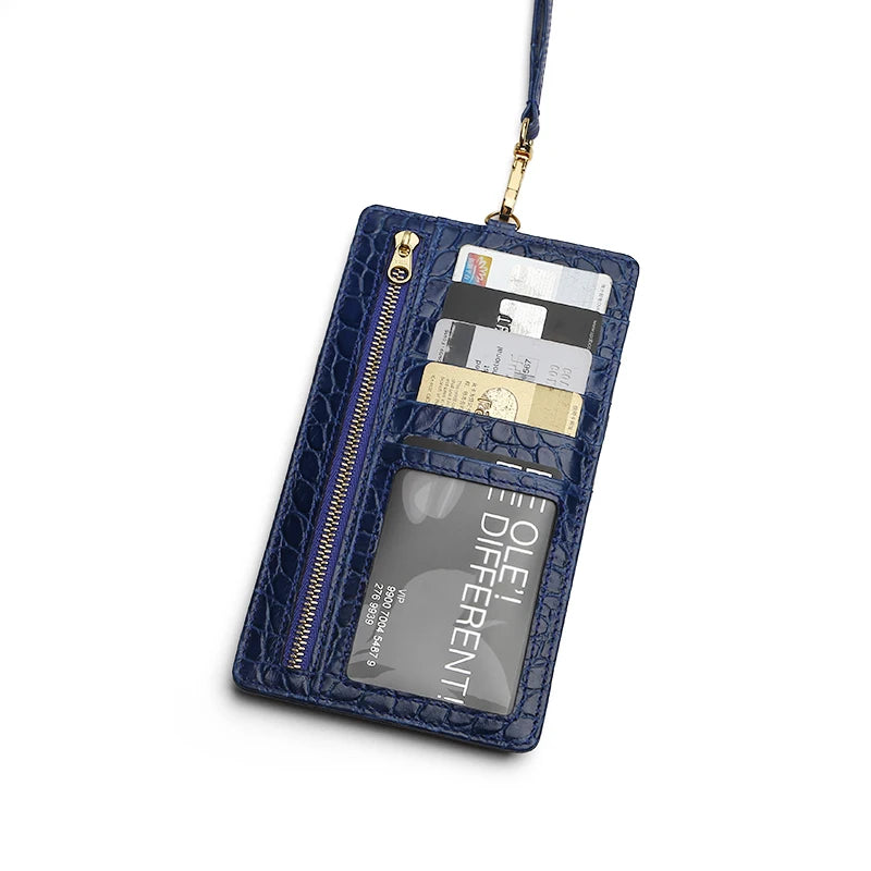 Leather Phone Bag Purse with Lanyard – Hiram Beron Croco