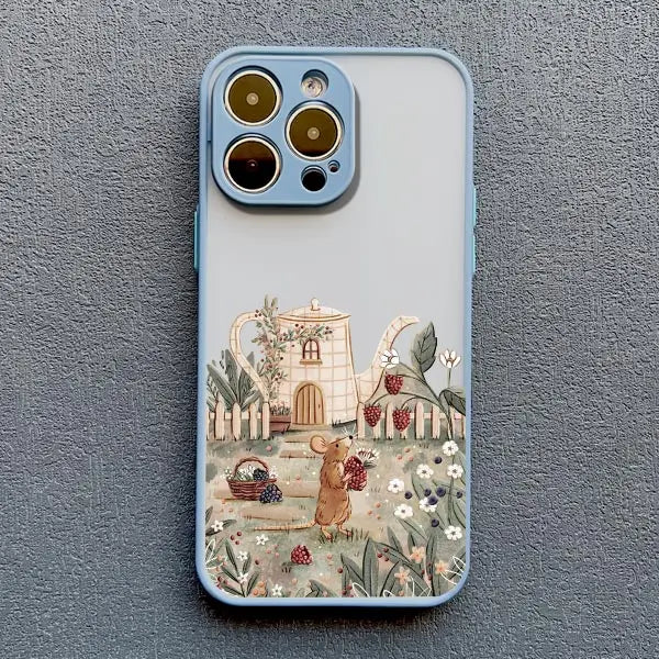 Cartoon Animal iPhone Case – Bear Fox Squirrel Design